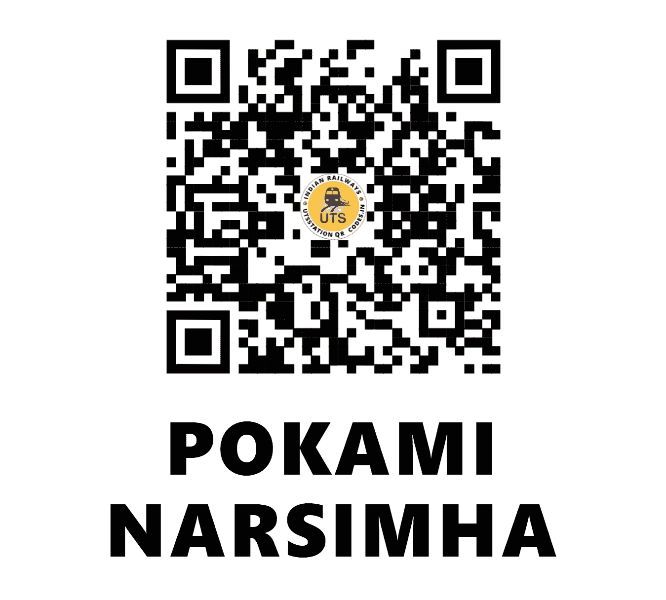 UTS QR Code for POKAMI NARSIMHA - PKNS - SC (MAHARASHTRA)