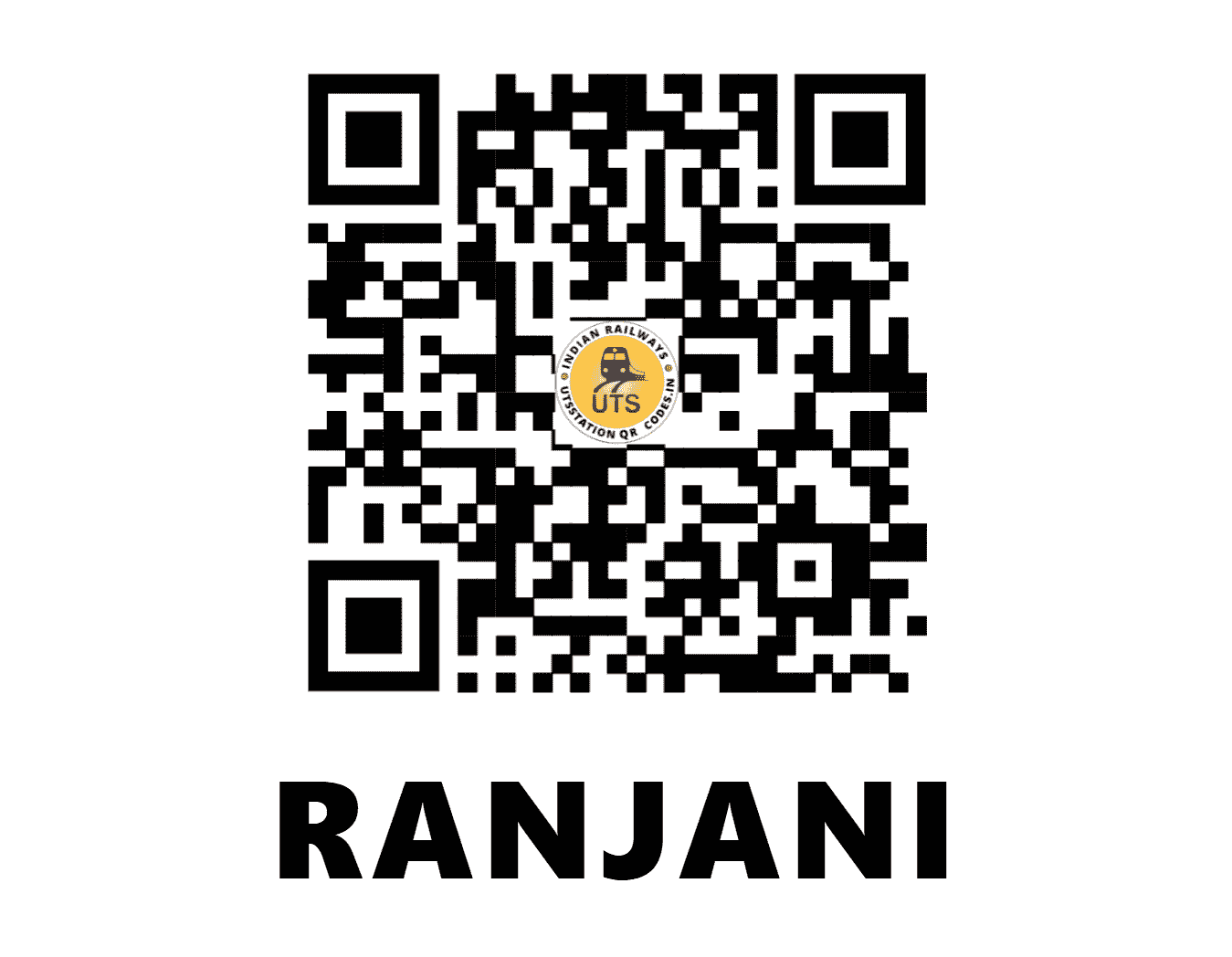 UTS QR Code for RANJANI - RNE - SC (MAHARASHTRA)