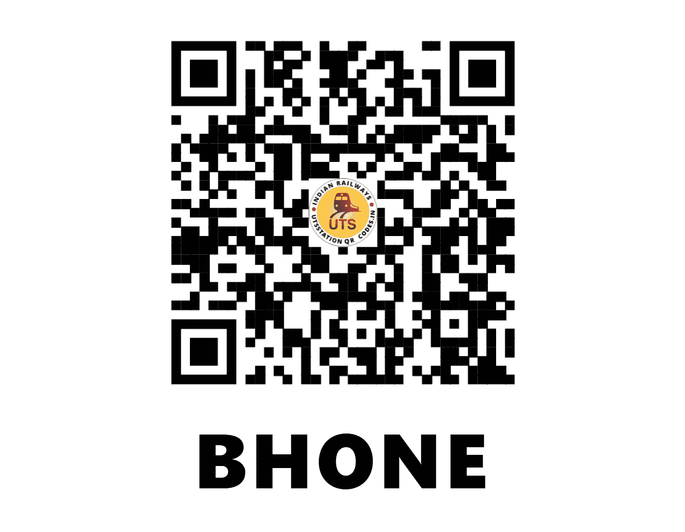 UTS QR Code for BHONE - BHNE - WR (MAHARASHTRA)