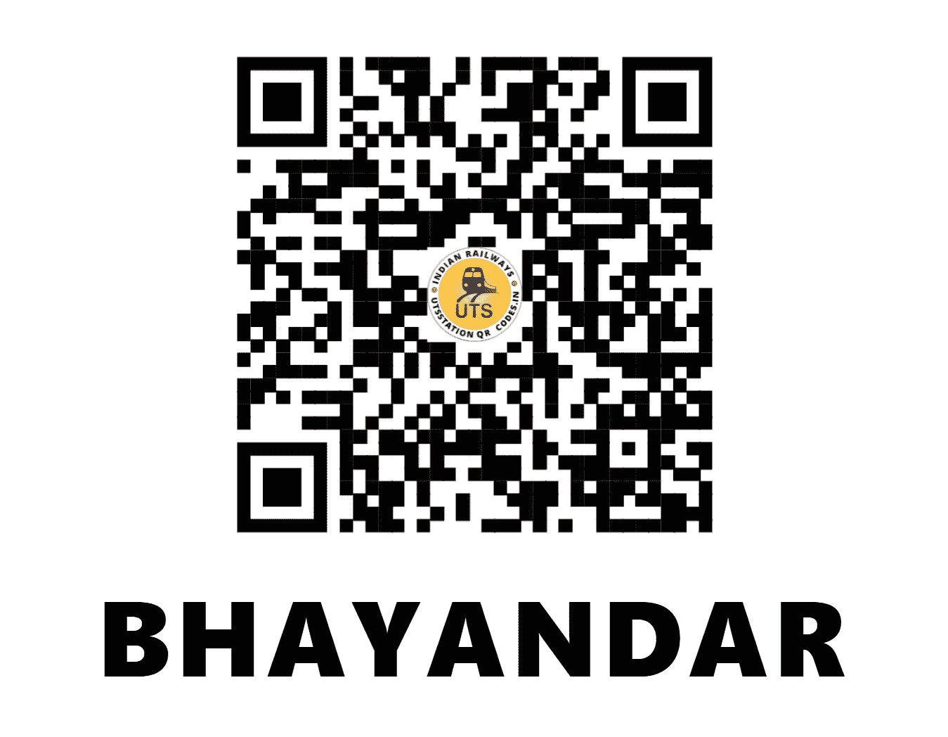 UTS QR Code for BHAYANDAR - BYR - WR (MAHARASHTRA)