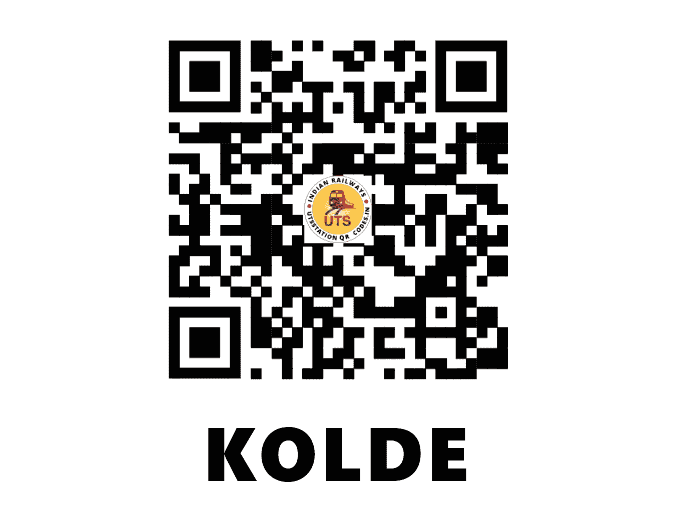 UTS QR Code for KOLDE - KFF - WR (MAHARASHTRA)