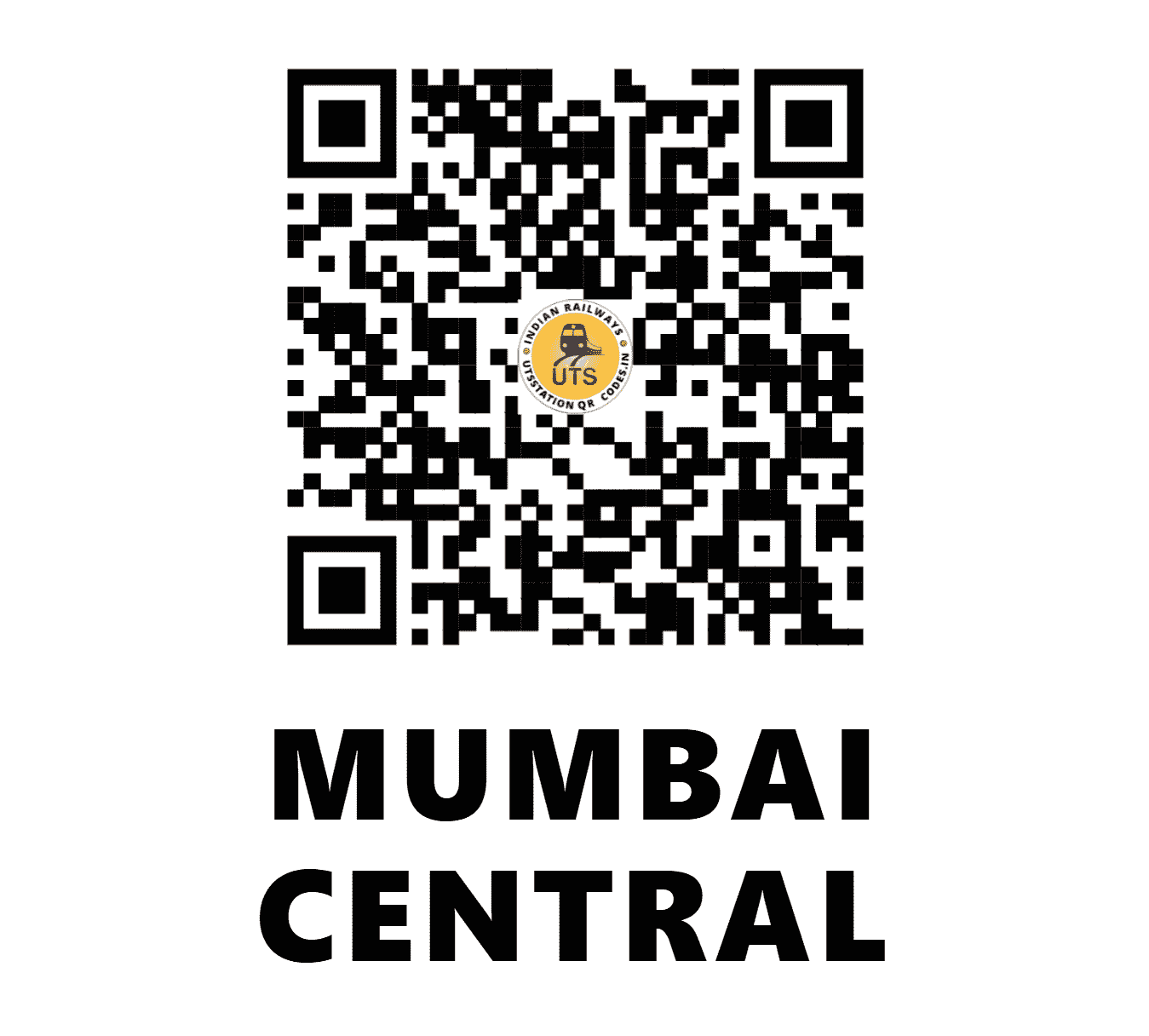 UTS QR Code for MUMBAI CENTRAL - MMCT - WR (MAHARASHTRA)