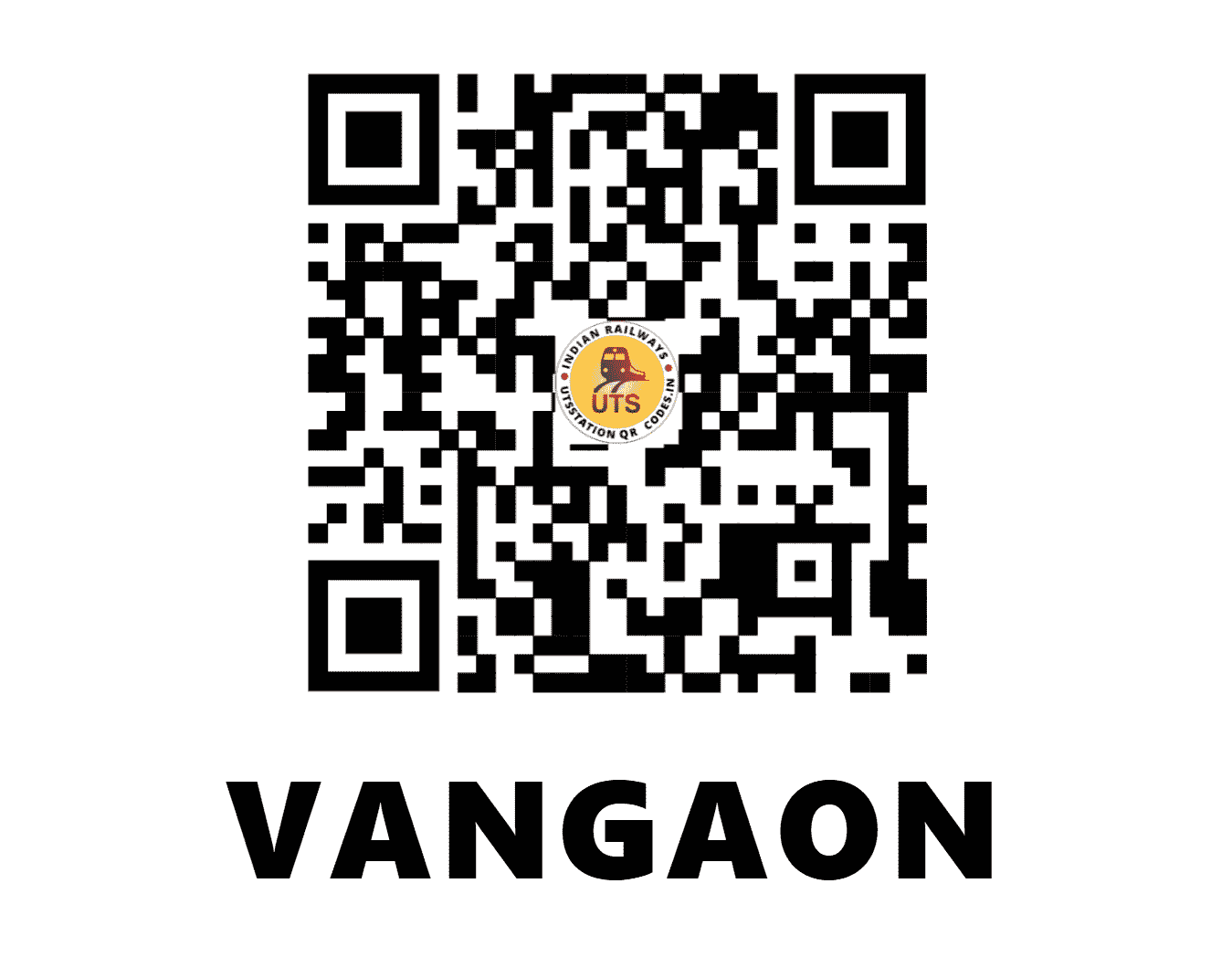 UTS QR Code for VANGAON - VGN - WR (MAHARASHTRA)