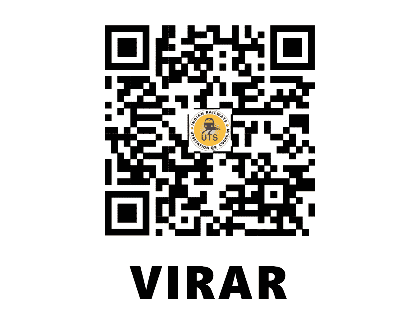 UTS QR Code for VIRAR - VR - WR (MAHARASHTRA)