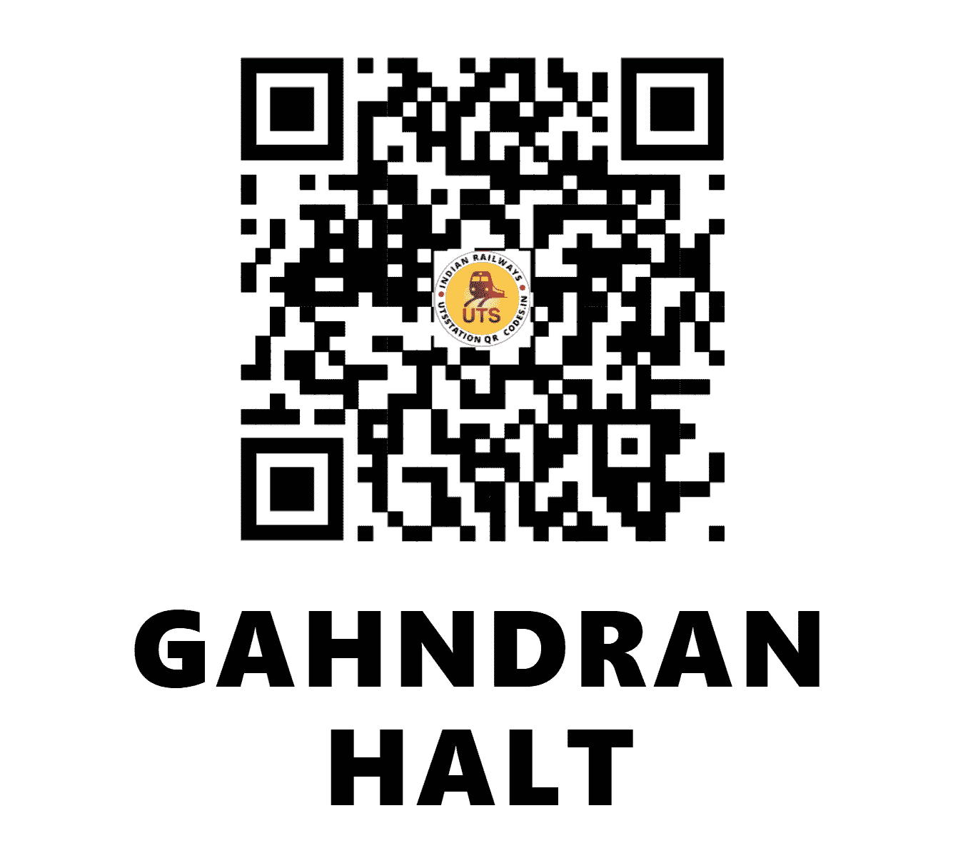 UTS QR Code for GAHNDRAN HALT - GNZ - NR ()