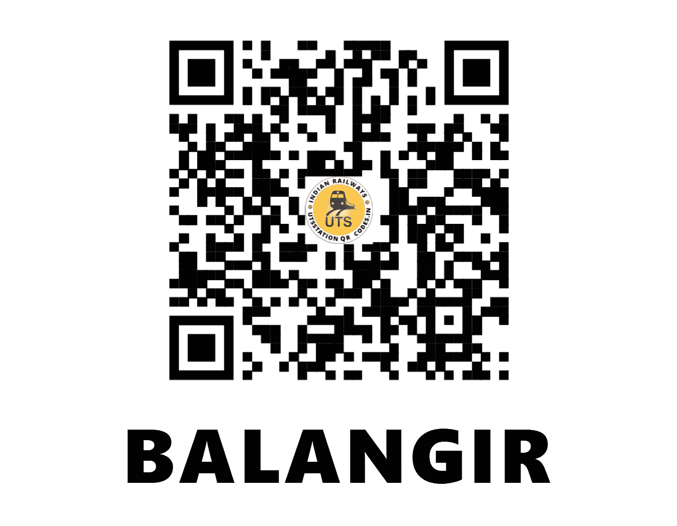 UTS QR Code for BALANGIR - BLGR - EO (ODISHA)