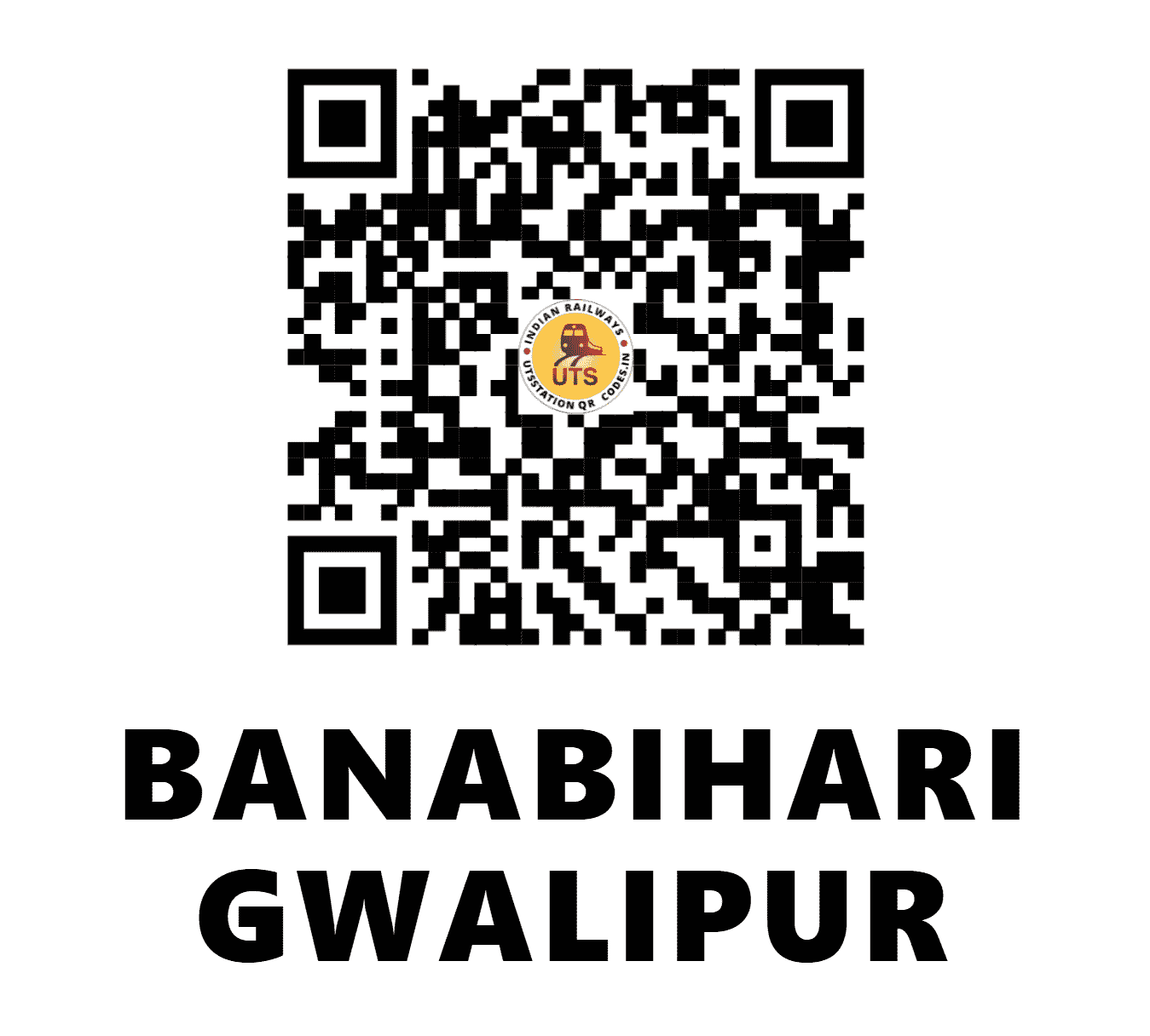 UTS QR Code for BANABIHARI GWALIPUR - BNHR - EO (ODISHA)