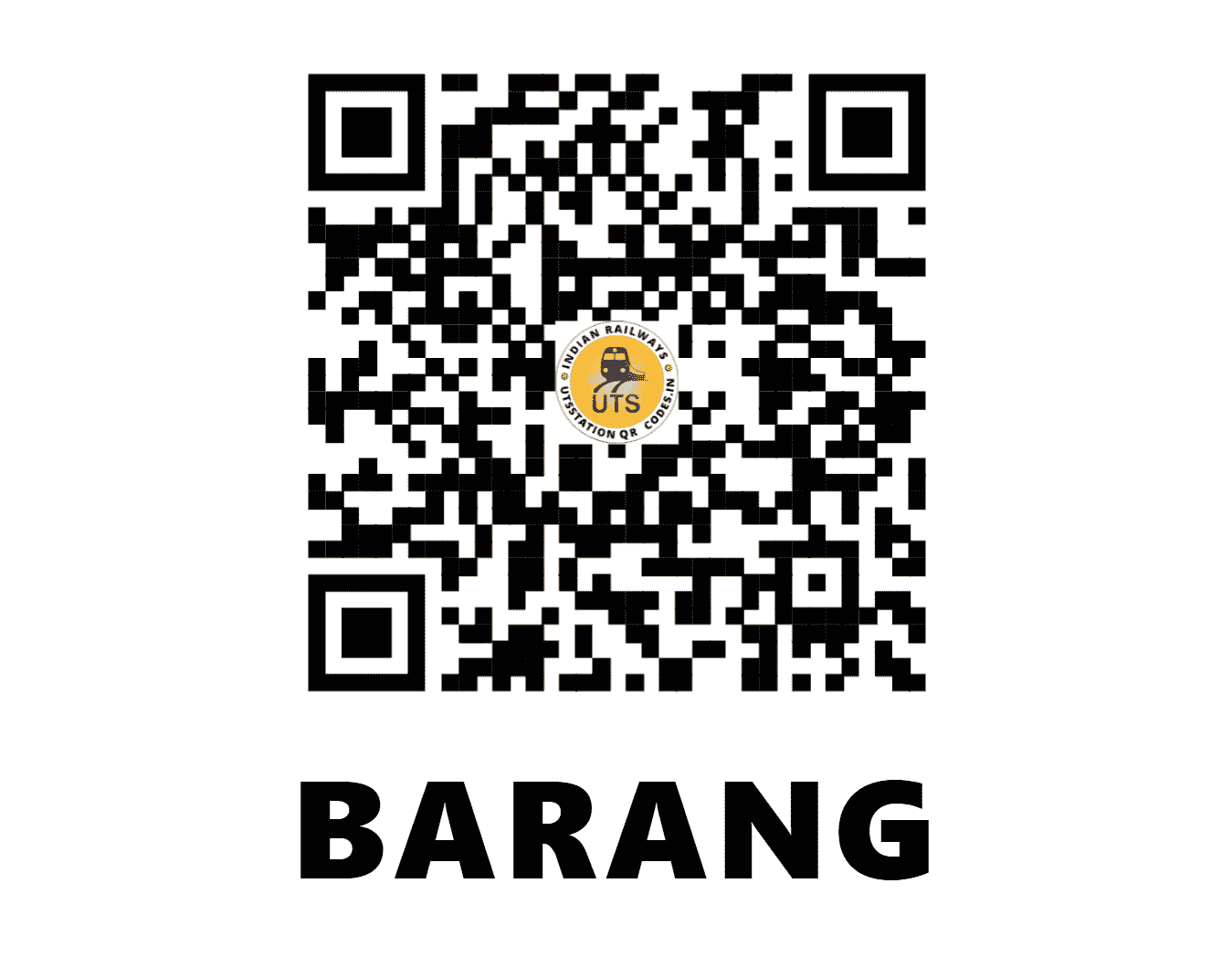 UTS QR Code for BARANG - BRAG - EO (ODISHA)