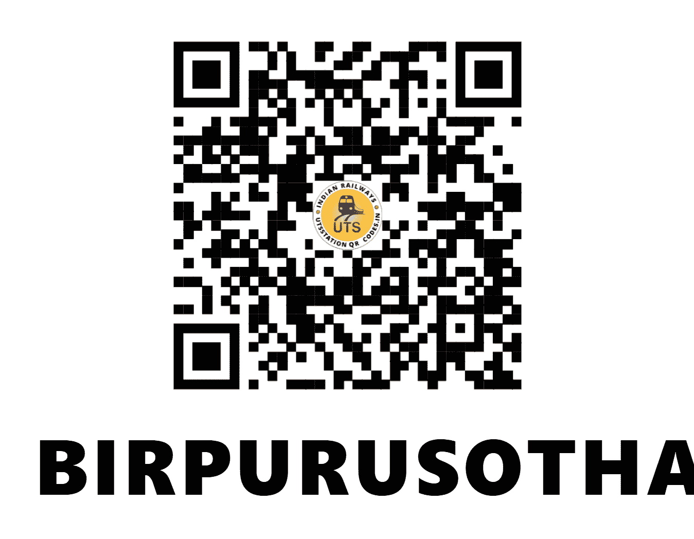 UTS QR Code for BIRPURUSOTHAMPUR - BRST - EO (ODISHA)
