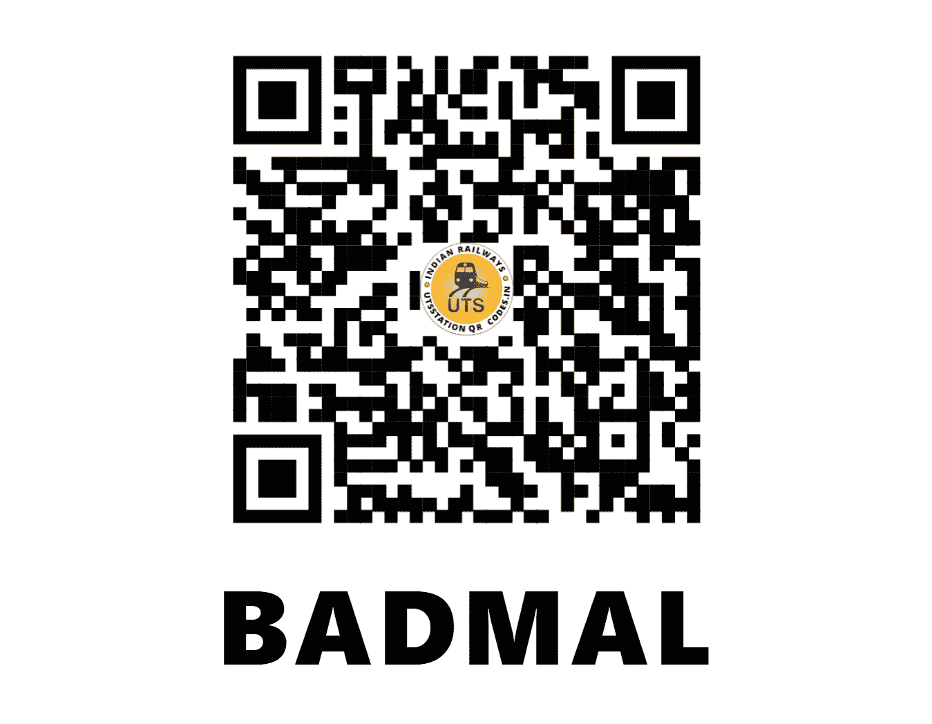 UTS QR Code for BADMAL - BUDM - EO (ODISHA)