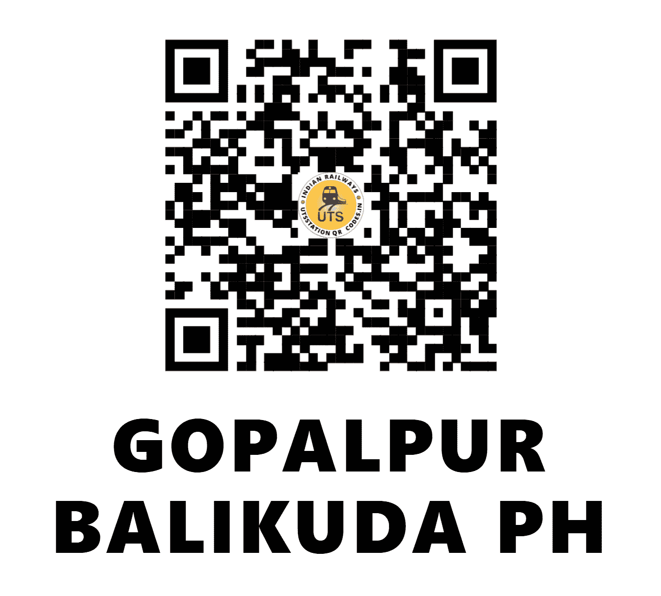 UTS QR Code for GOPALPUR BALIKUDA PH - GBK - EO (ODISHA)