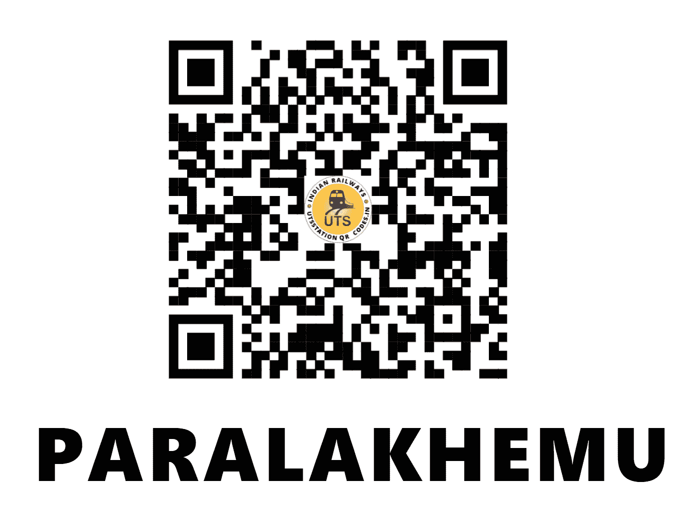 UTS QR Code for PARALAKHEMUNDI - PLH - EO (ODISHA)