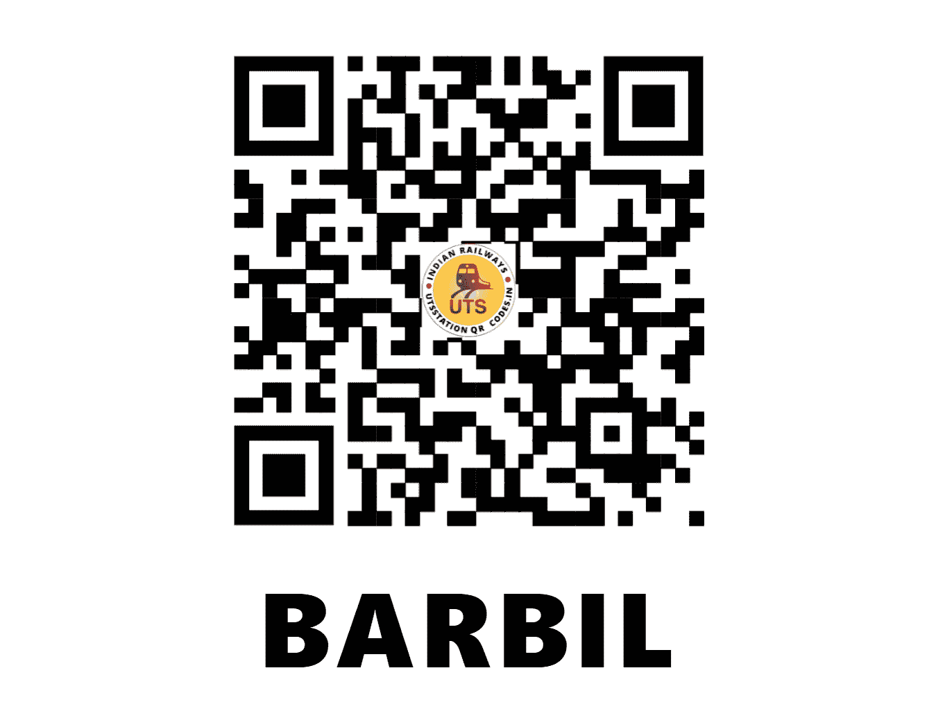 UTS QR Code for BARBIL - BBN - SE (ODISHA)
