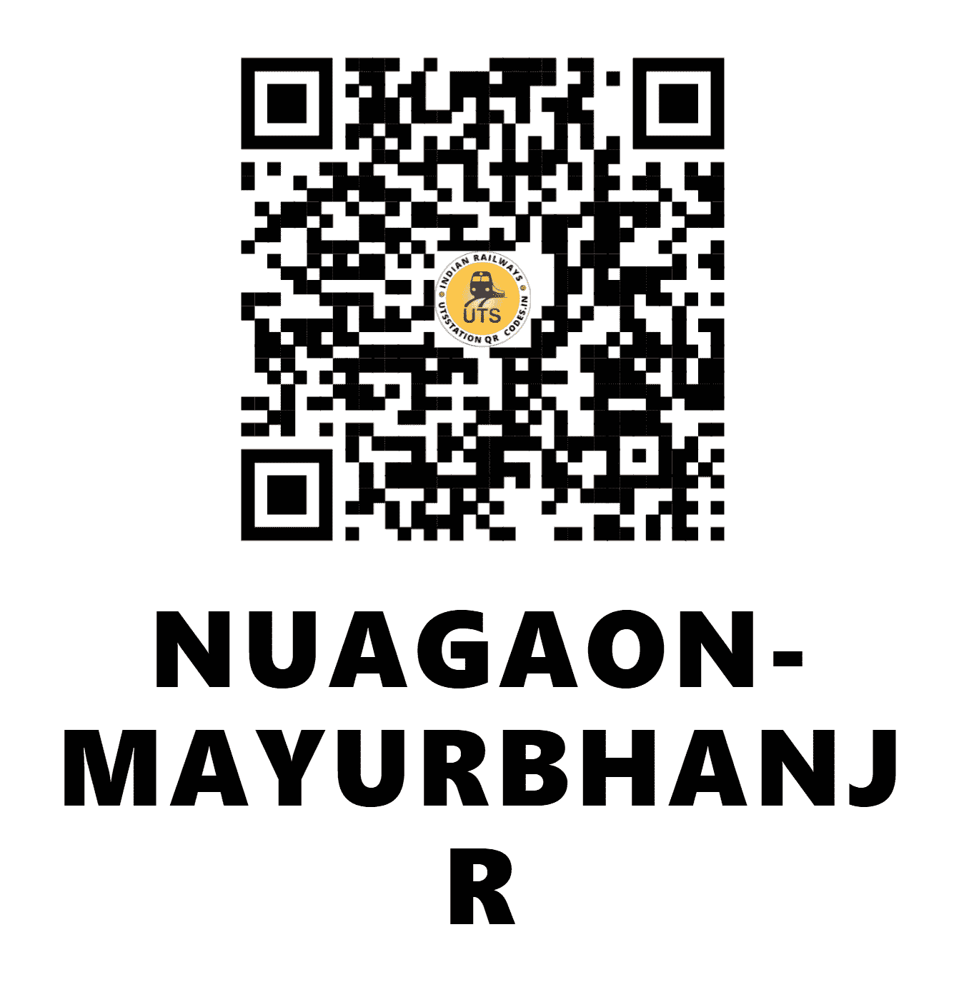 UTS QR Code for NUAGAON-MAYURBHANJ R - NMBR - SE (ODISHA)