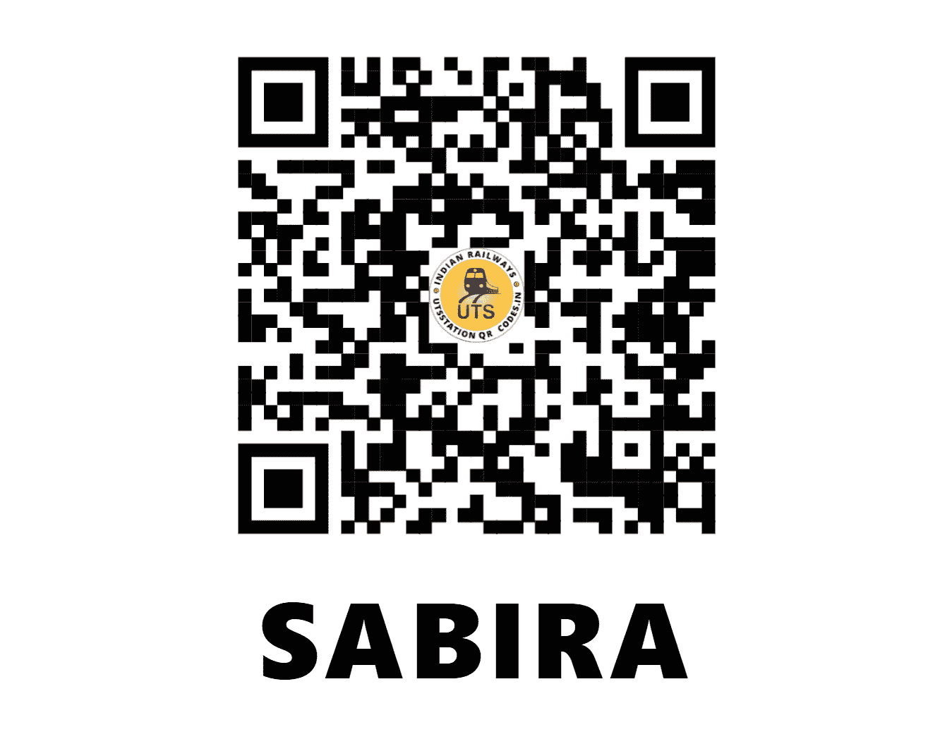 UTS QR Code for SABIRA - SZZ - SE (ODISHA)