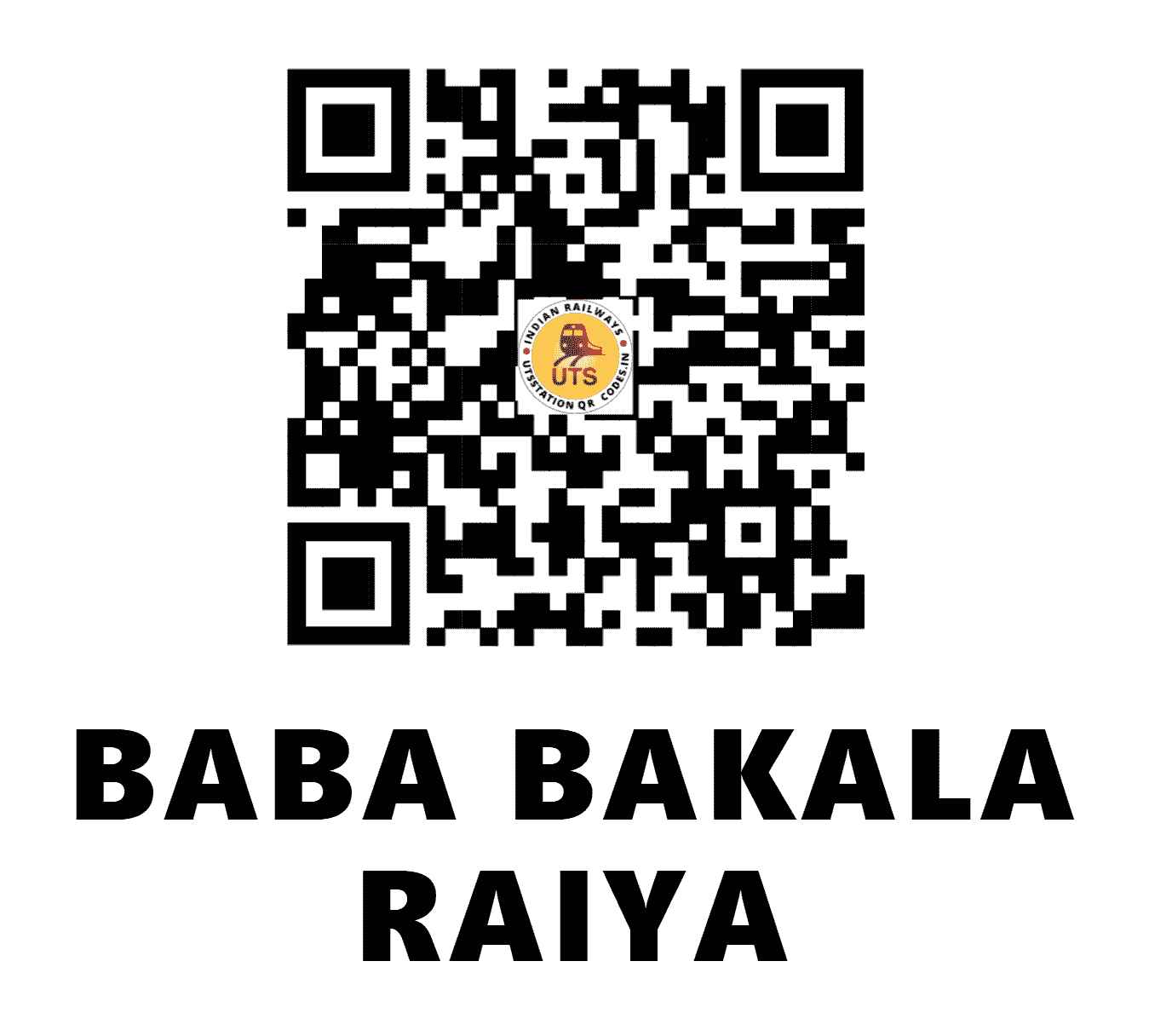 UTS QR Code for BABA BAKALA RAIYA - BBKR - NR (PUNJAB)