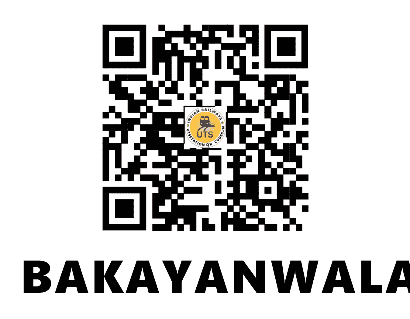 UTS QR Code for BAKAYANWALA - BKWA - NR (PUNJAB)