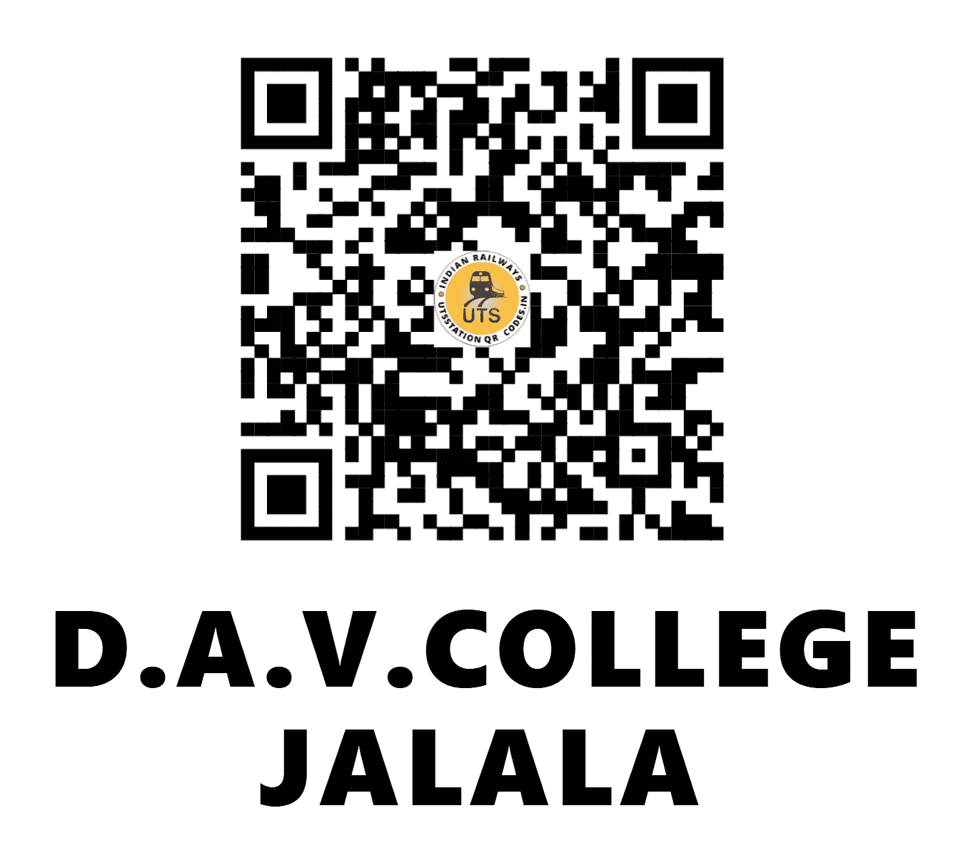 UTS QR Code for D.A.V.COLLEGE JALALA - DAVC - NR (PUNJAB)