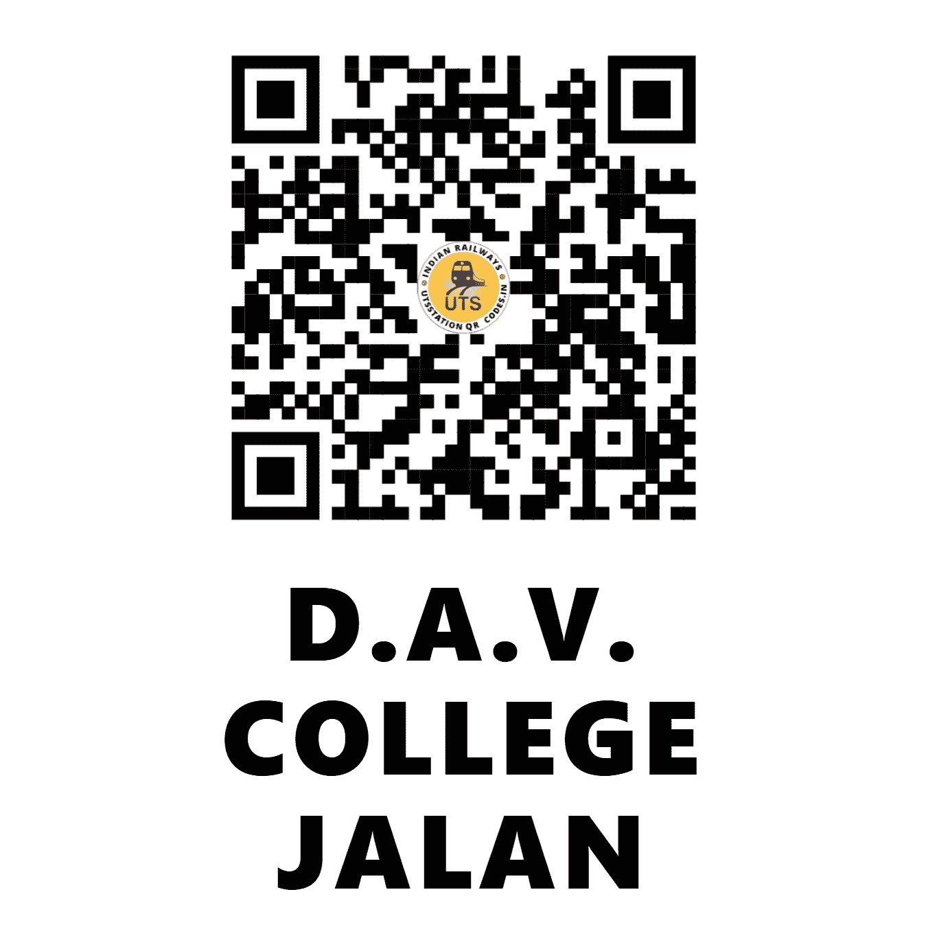 UTS QR Code for D.A.V. COLLEGE JALAN - DAVJ - NR (PUNJAB)