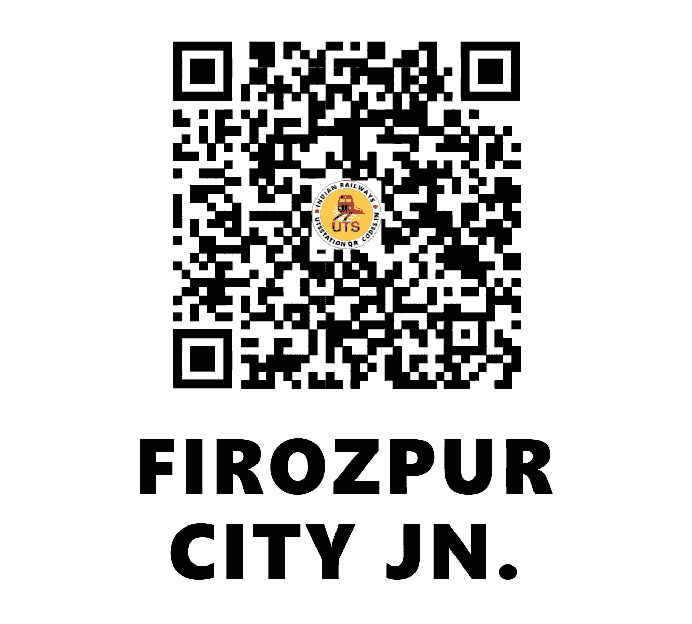 UTS QR Code for FIROZPUR CITY JN. - FZP - NR (PUNJAB)