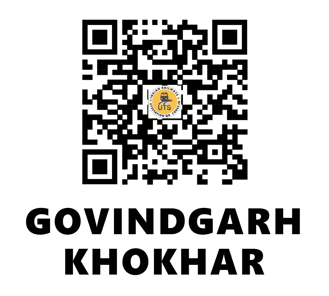 UTS QR Code for GOVINDGARH KHOKHAR - GGKR - NR (PUNJAB)