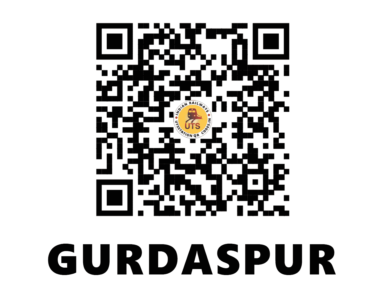 UTS QR Code for GURDASPUR - GSP - NR (PUNJAB)