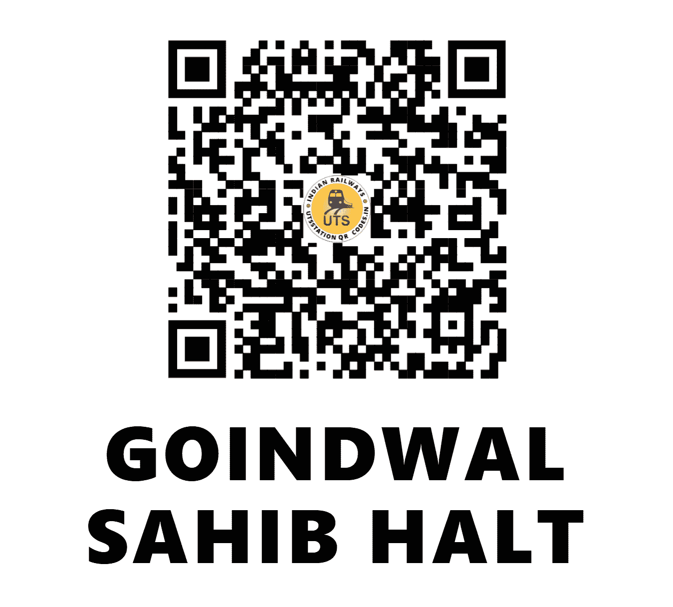 UTS QR Code for GOINDWAL SAHIB HALT - GWSB - NR (PUNJAB)