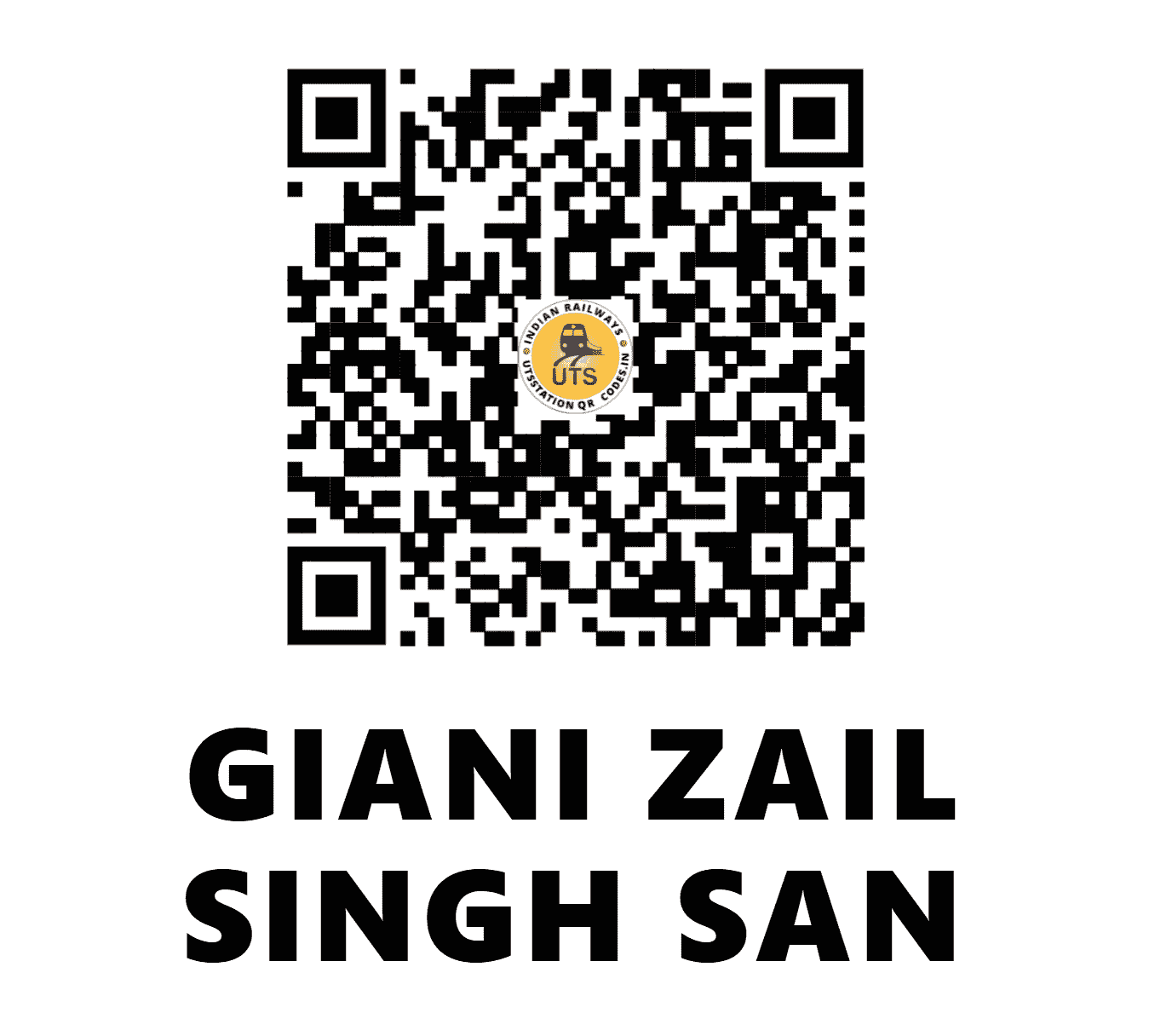 UTS QR Code for GIANI ZAIL SINGH SAN - GZS - NR (PUNJAB)