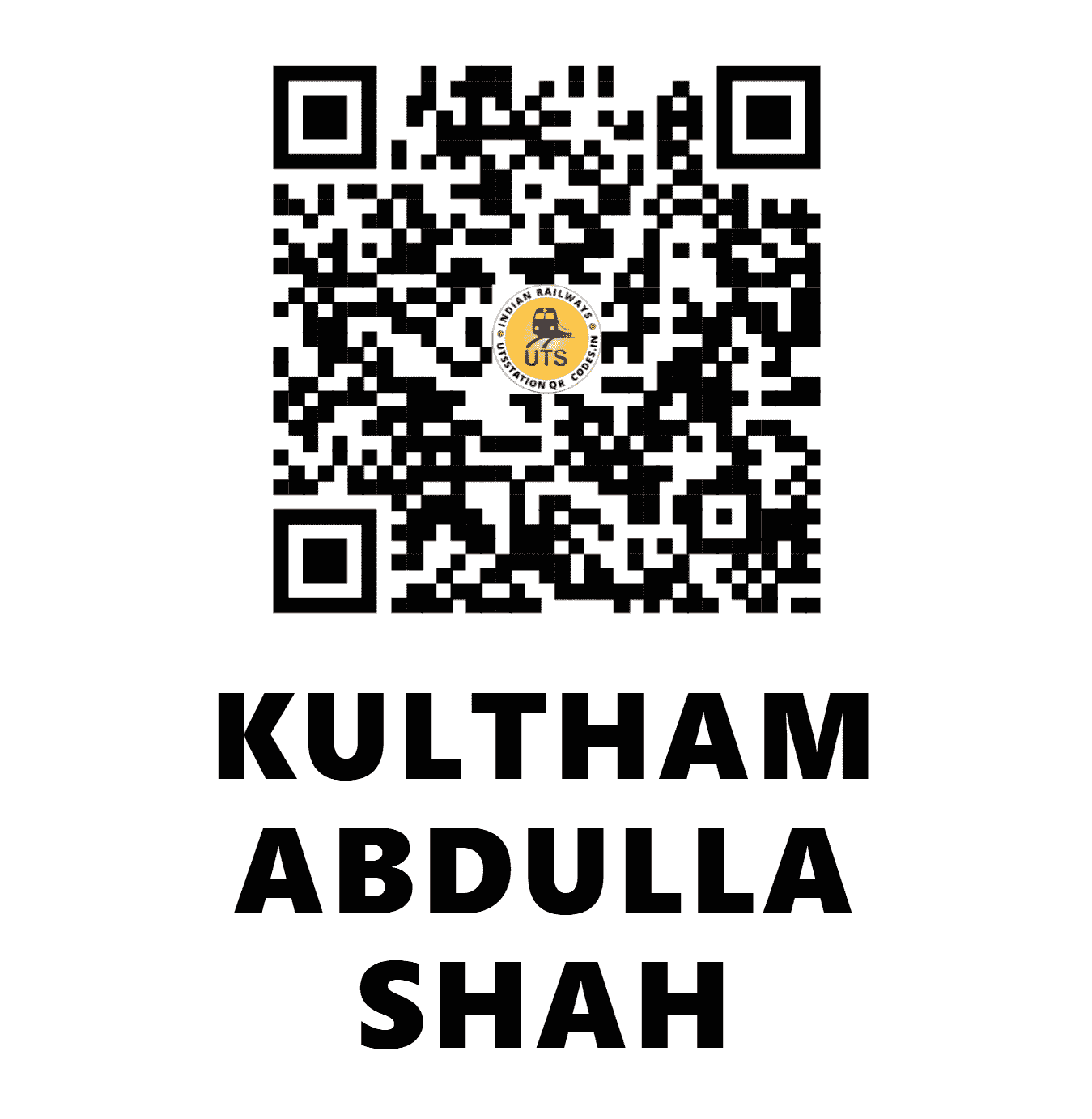 UTS QR Code for KULTHAM ABDULLA SHAH - KASH - NR (PUNJAB)