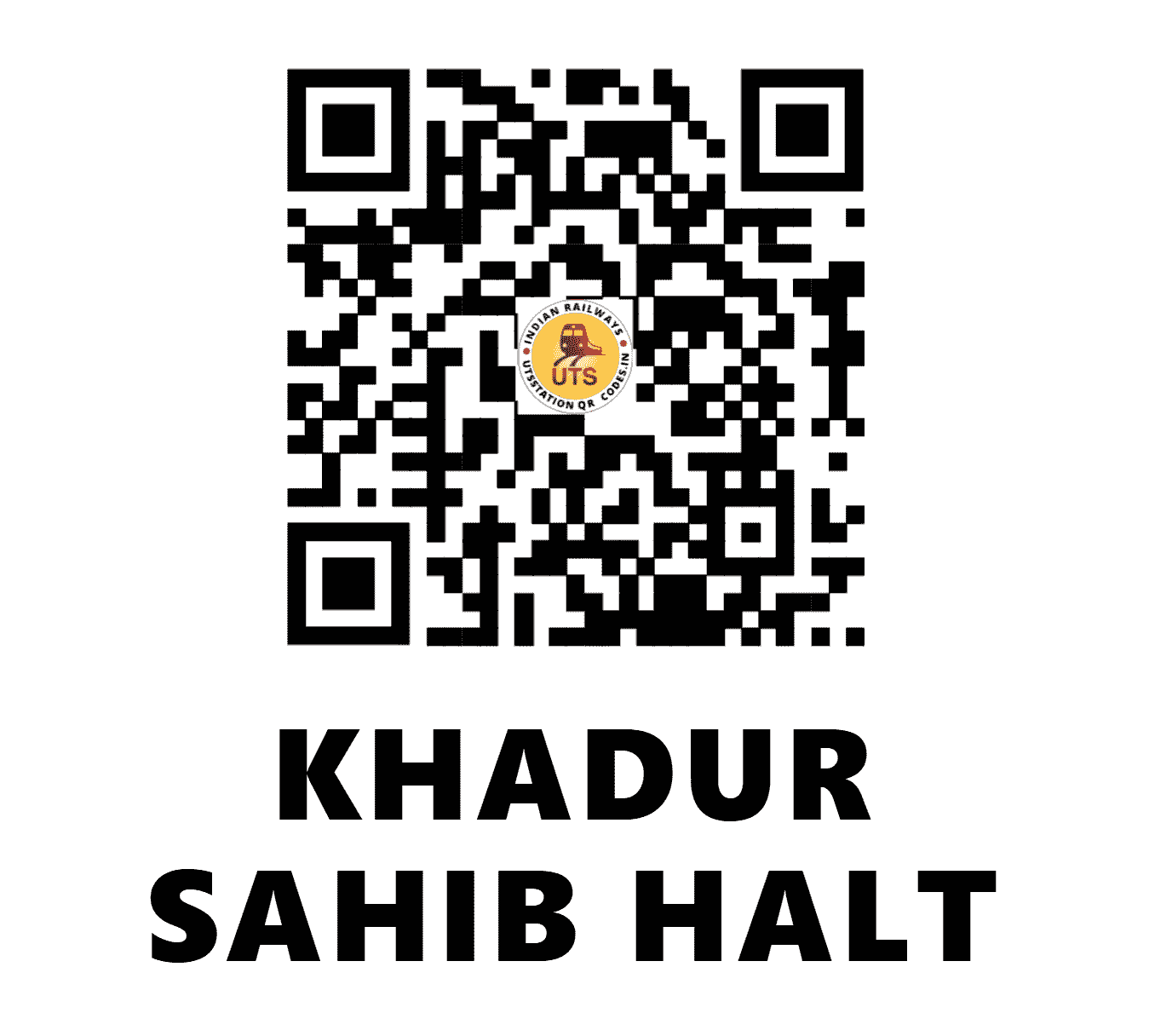 UTS QR Code for KHADUR SAHIB HALT - KDSB - NR (PUNJAB)