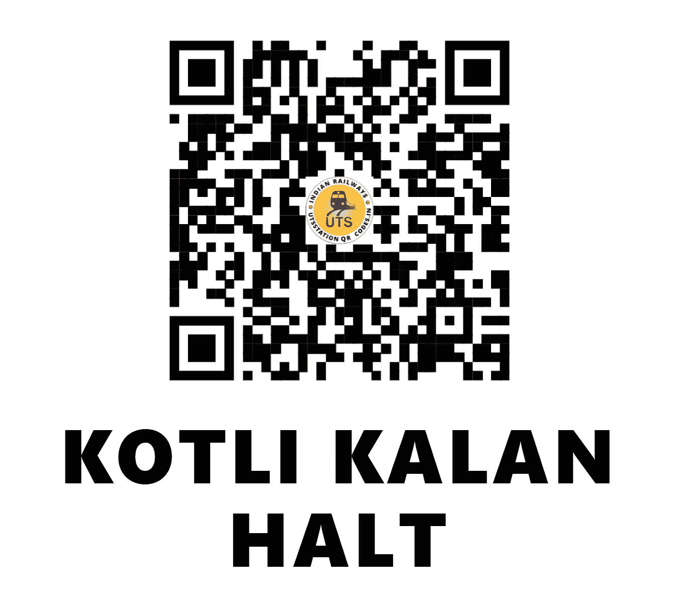 UTS QR Code for KOTLI KALAN HALT - KTKL - NR (PUNJAB)