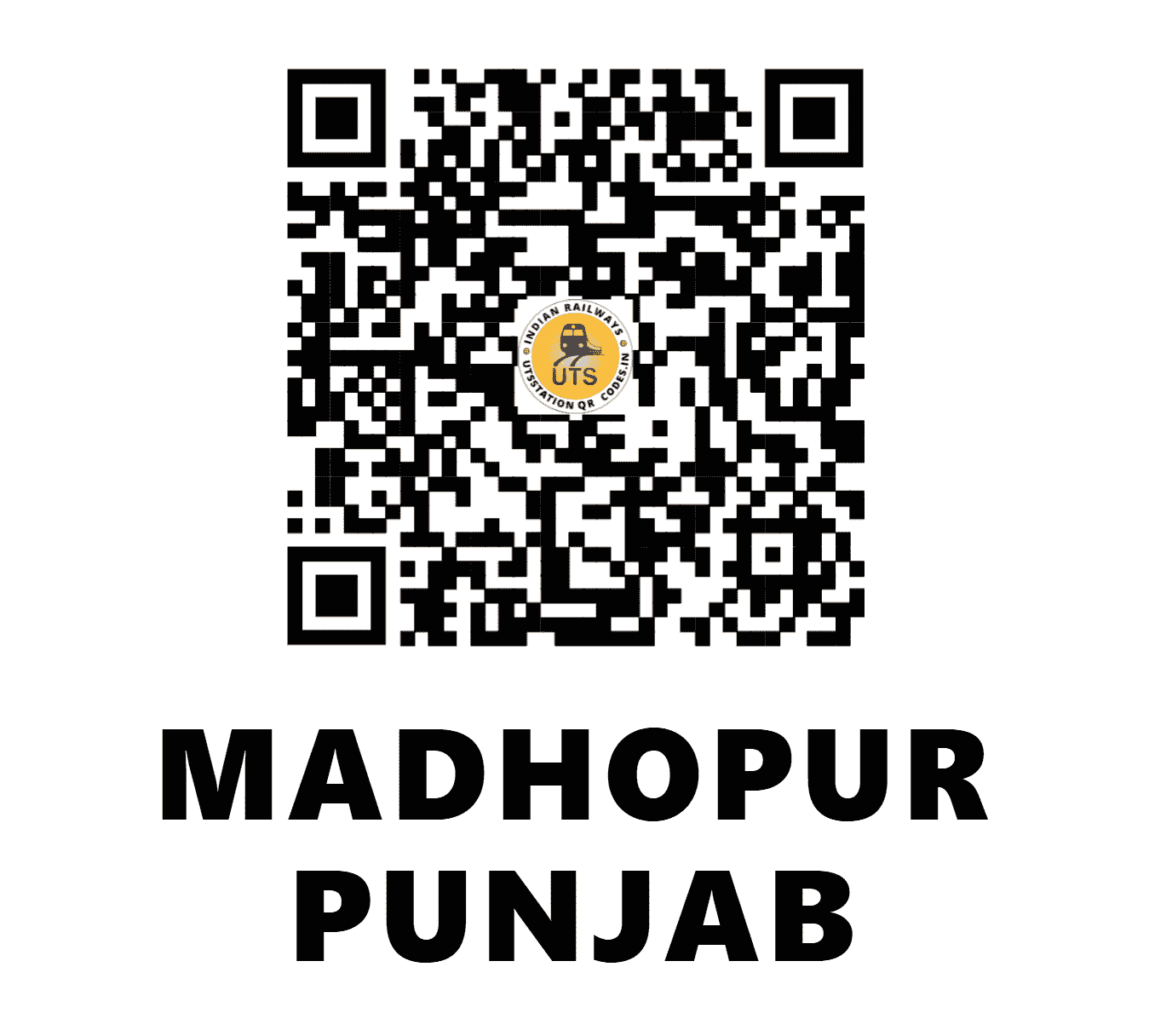 UTS QR Code for MADHOPUR PUNJAB - MDPB - NR (PUNJAB)