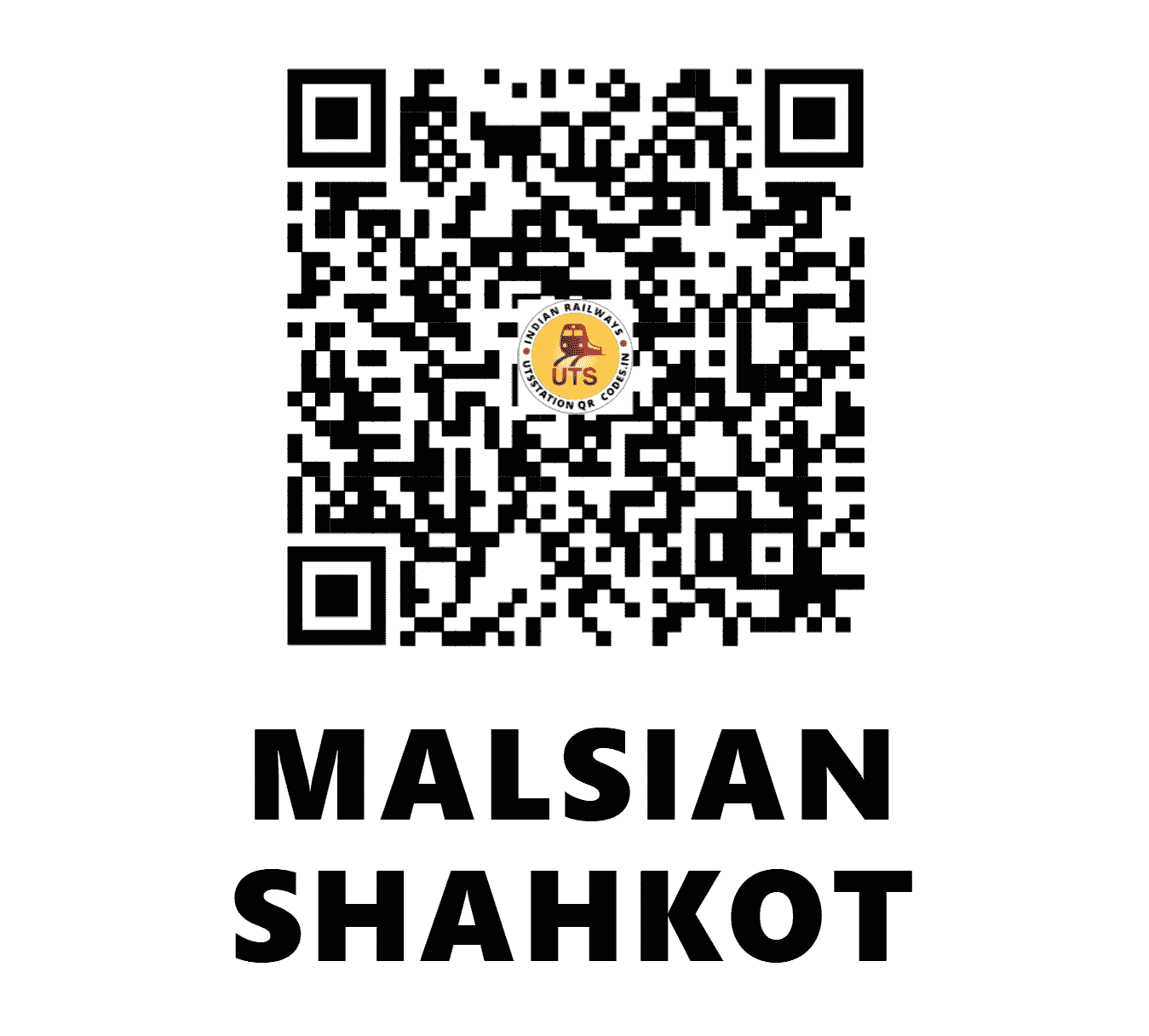 UTS QR Code for MALSIAN SHAHKOT - MQS - NR (PUNJAB)
