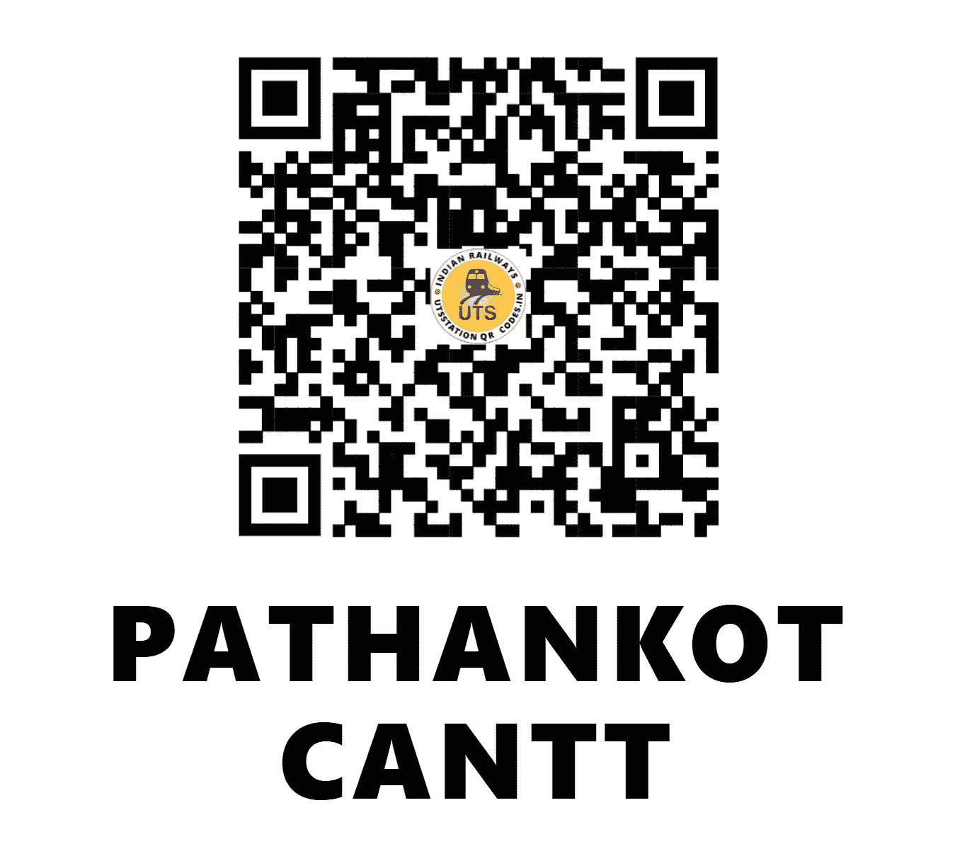 UTS QR Code for PATHANKOT CANTT - PTKC - NR (PUNJAB)