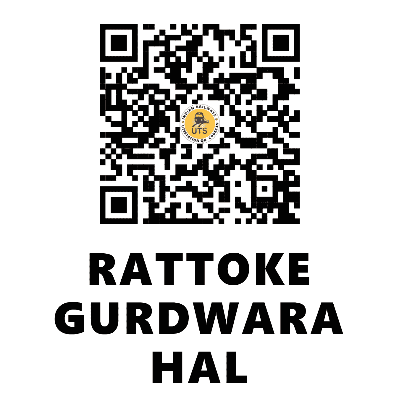UTS QR Code for RATTOKE GURDWARA HAL - RKG - NR (PUNJAB)