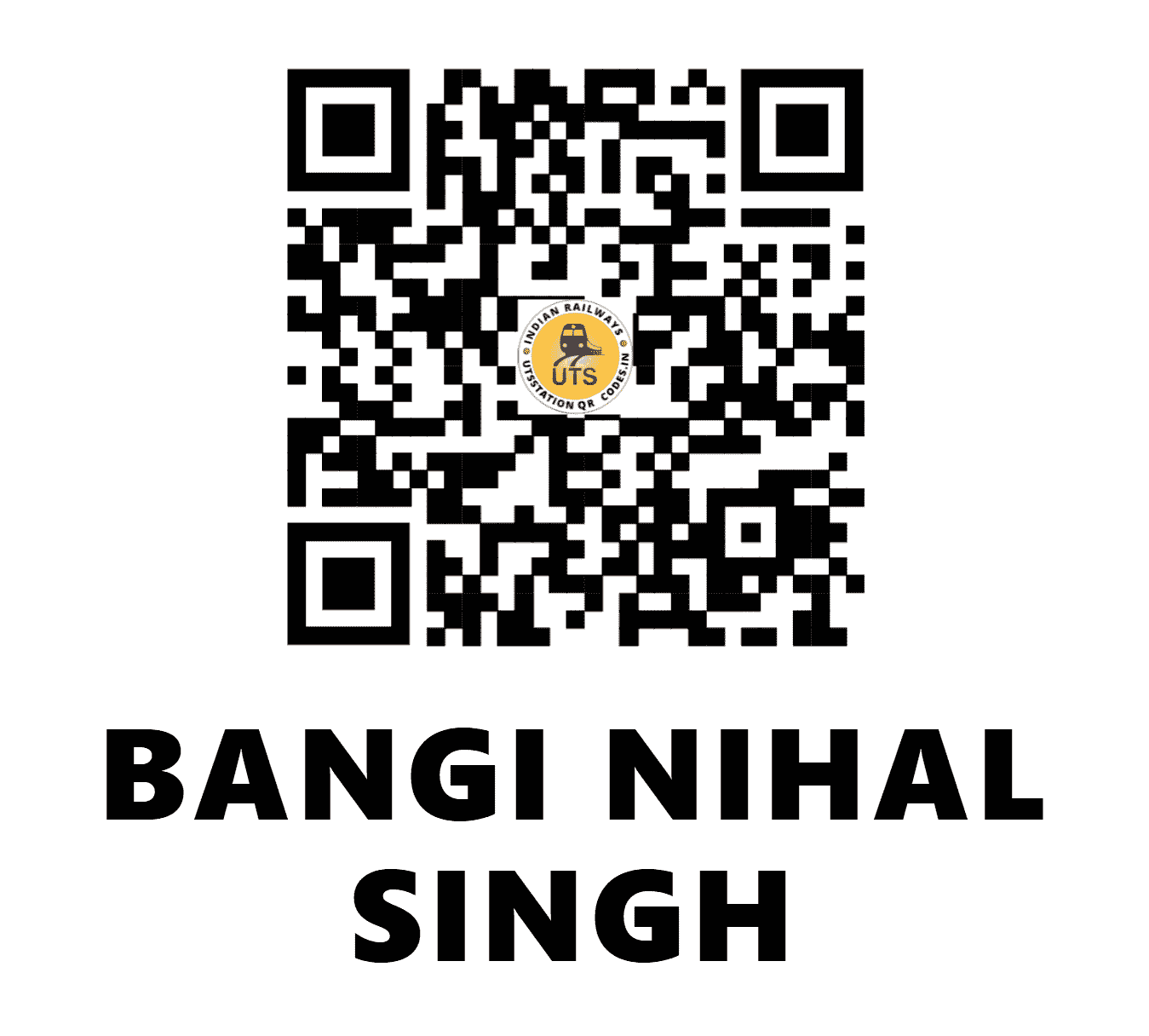 UTS QR Code for BANGI NIHAL SINGH - BNLS - NW (PUNJAB)