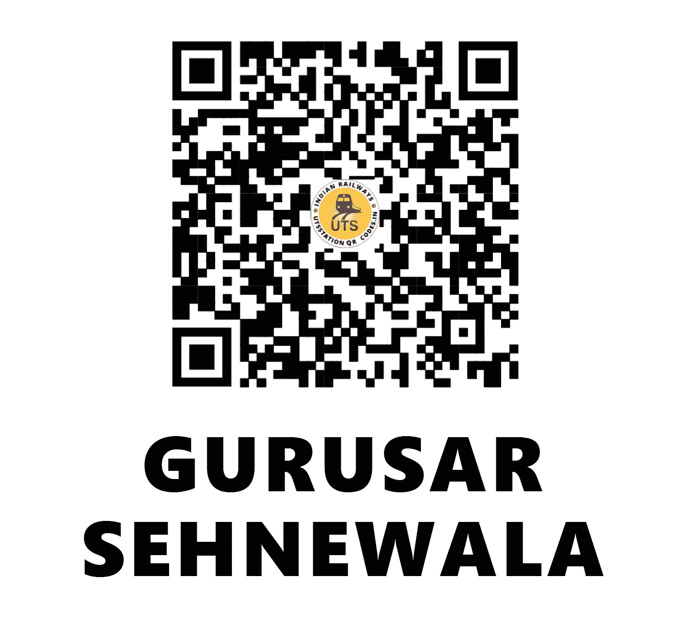 UTS QR Code for GURUSAR SEHNEWALA - GSW - NW (PUNJAB)
