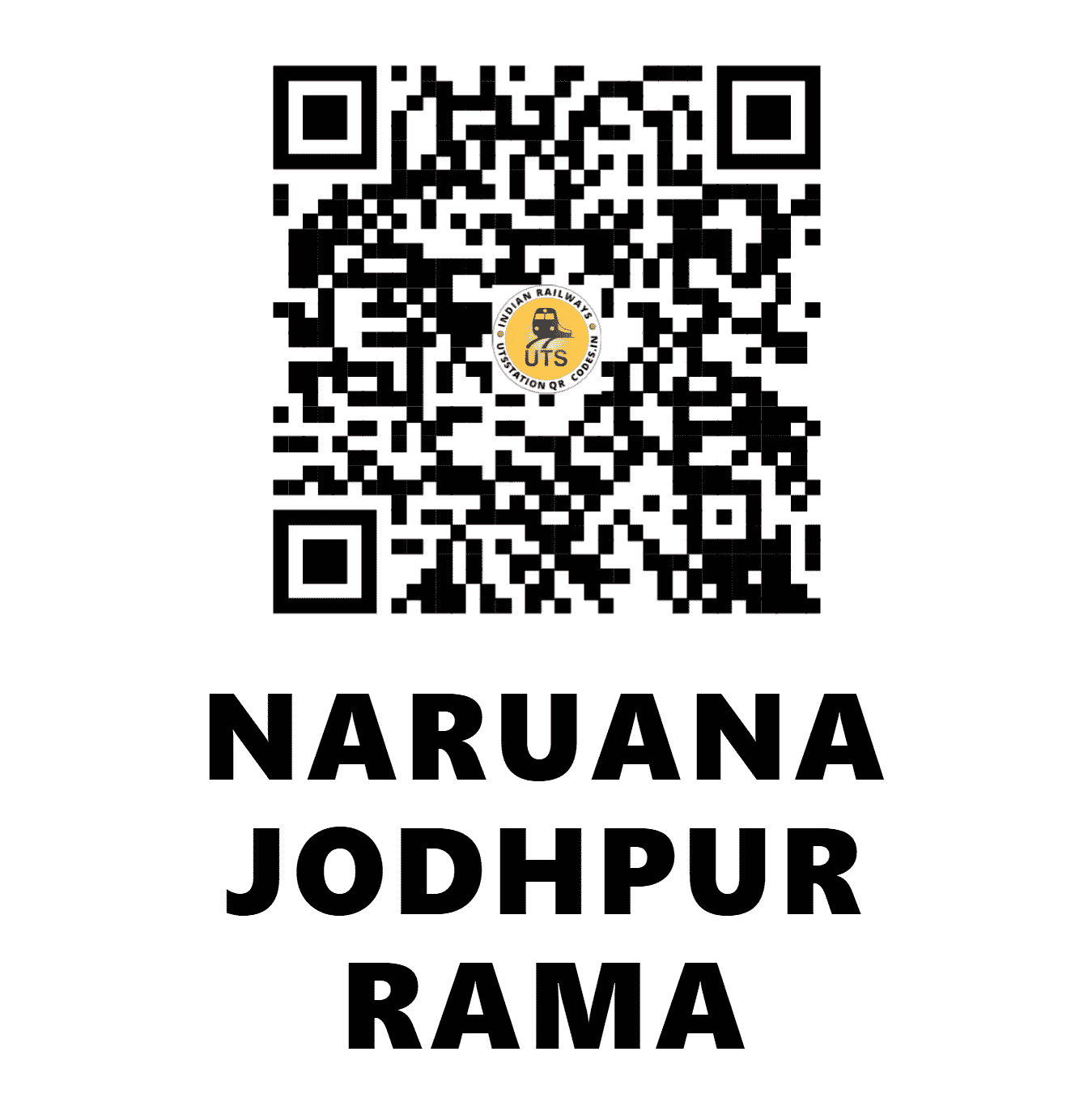 UTS QR Code for NARUANA JODHPUR RAMA - NJM - NW (PUNJAB)