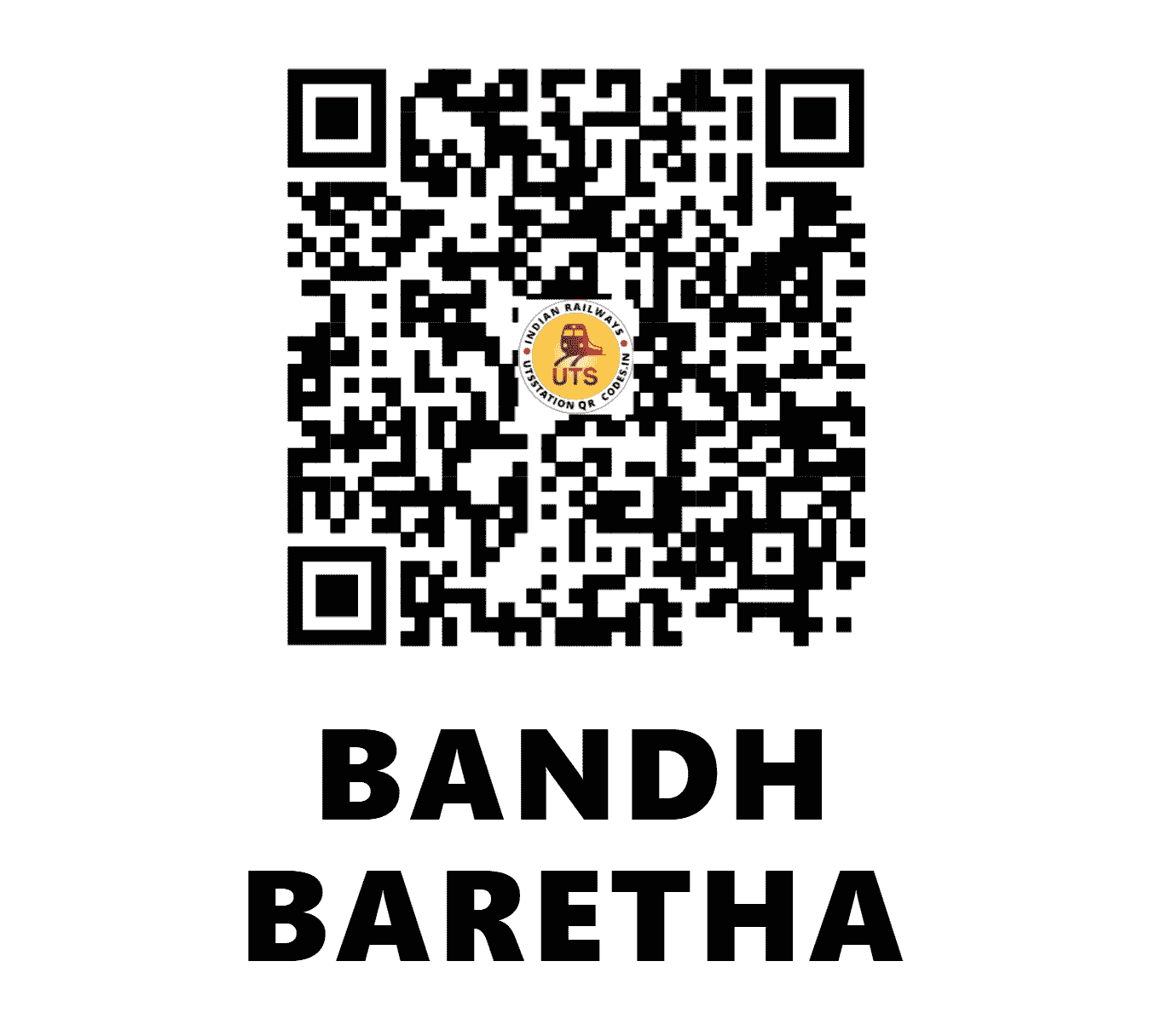 UTS QR Code for BANDH BARETHA - BR - NC (RAJASTHAN)