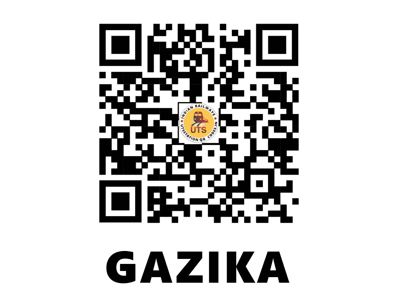 UTS QR Code for GAZIKA - GZKA - NC (RAJASTHAN)