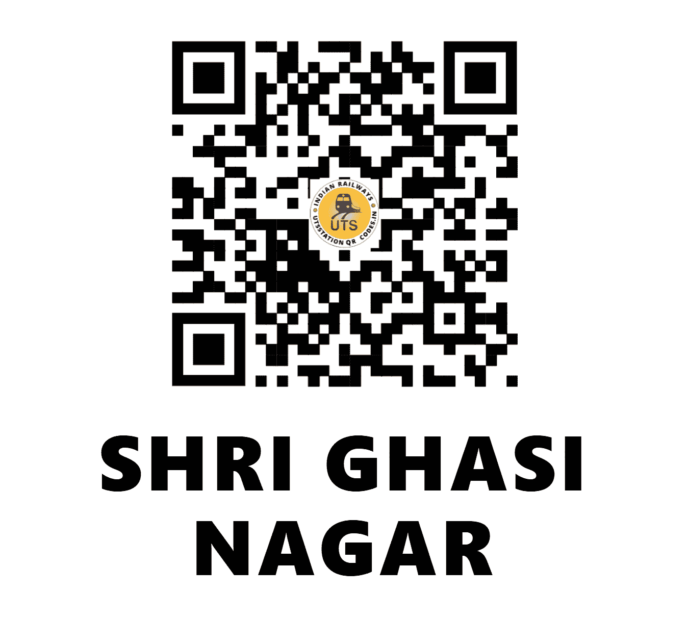 UTS QR Code for SHRI GHASI NAGAR - SHGN - NC (RAJASTHAN)