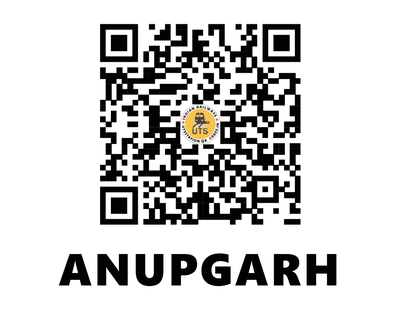 UTS QR Code for ANUPGARH - APH - NW (RAJASTHAN)