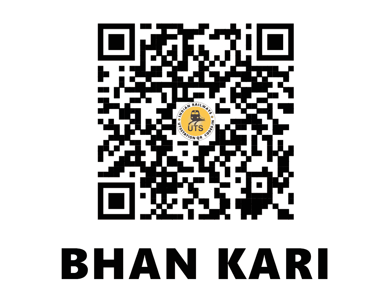 UTS QR Code for BHAN KARI - BAK - NW (RAJASTHAN)