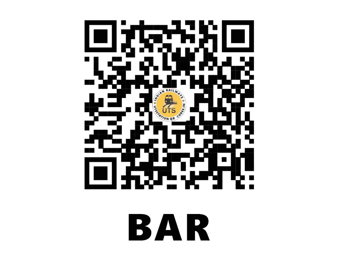 UTS QR Code for BAR - BAR - NW (RAJASTHAN)