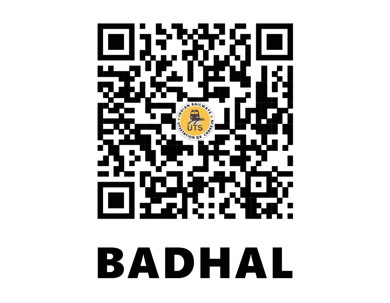 UTS QR Code for BADHAL - BDHL - NW (RAJASTHAN)