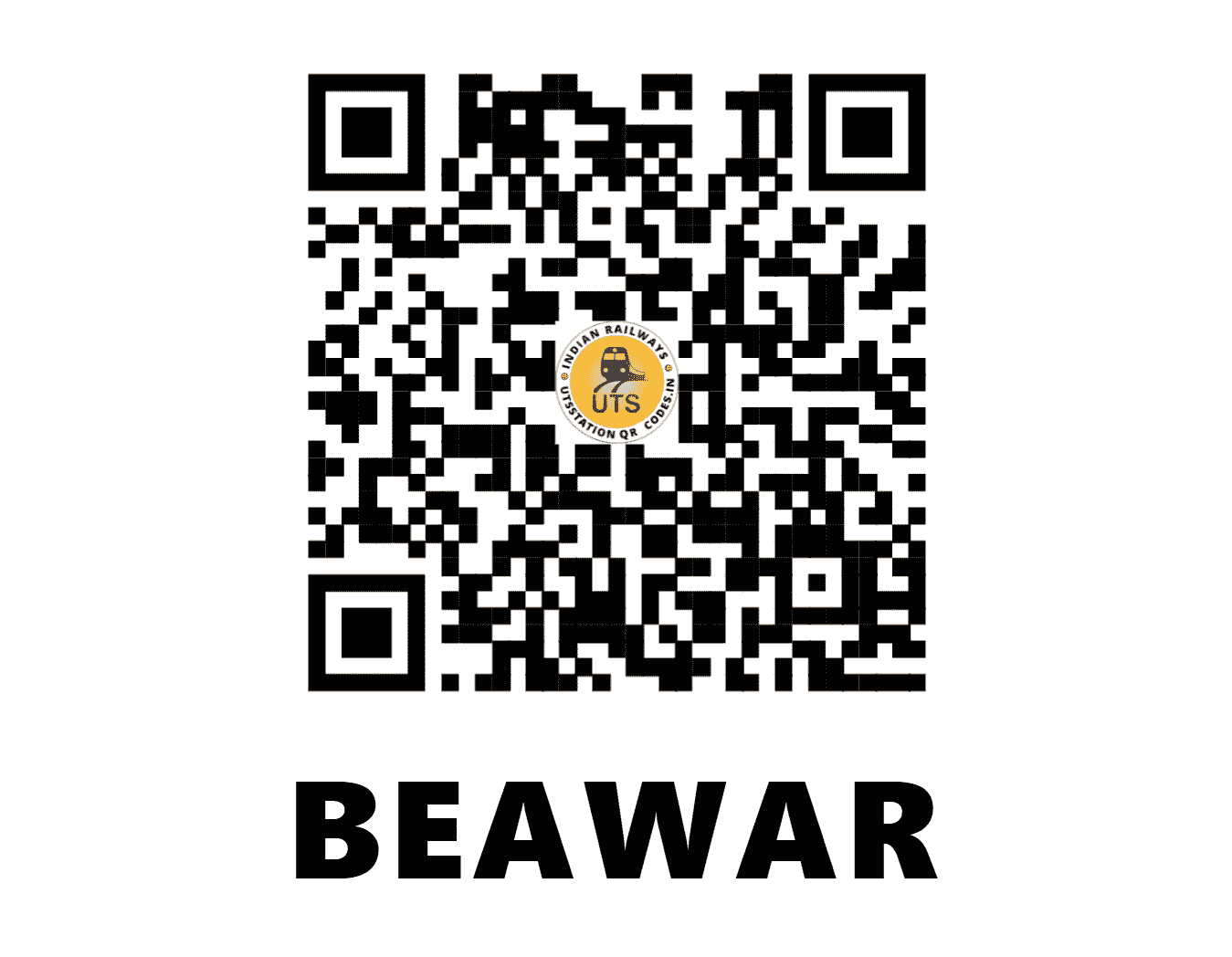 UTS QR Code for BEAWAR - BER - NW (RAJASTHAN)