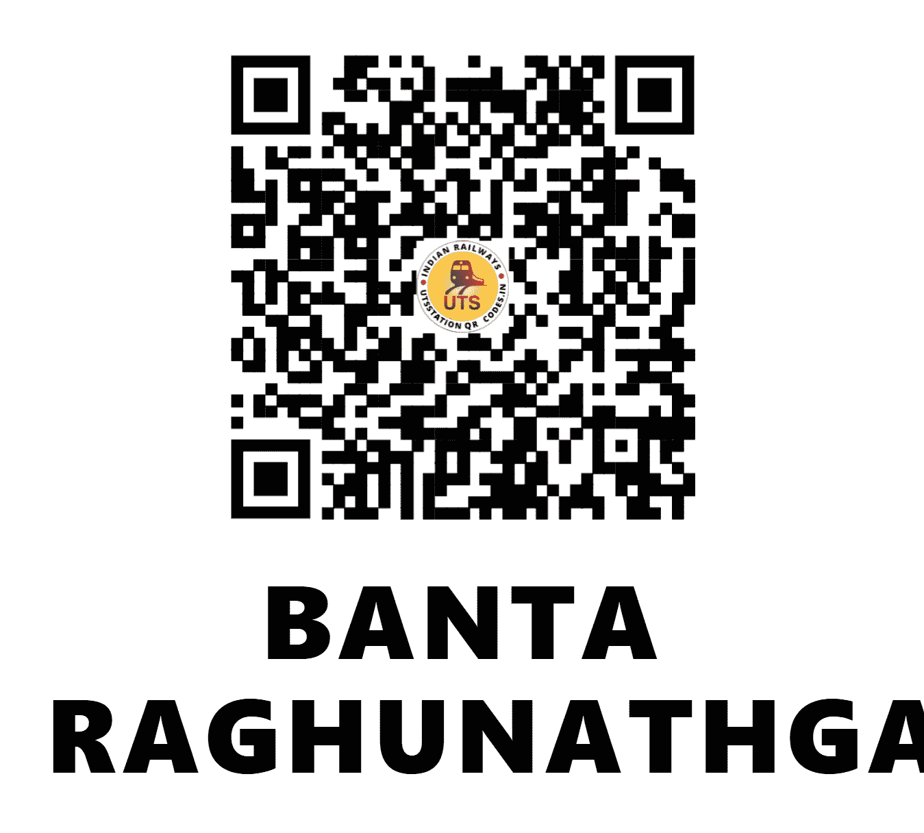 UTS QR Code for BANTA RAGHUNATHGARH - BGG - NW (RAJASTHAN)