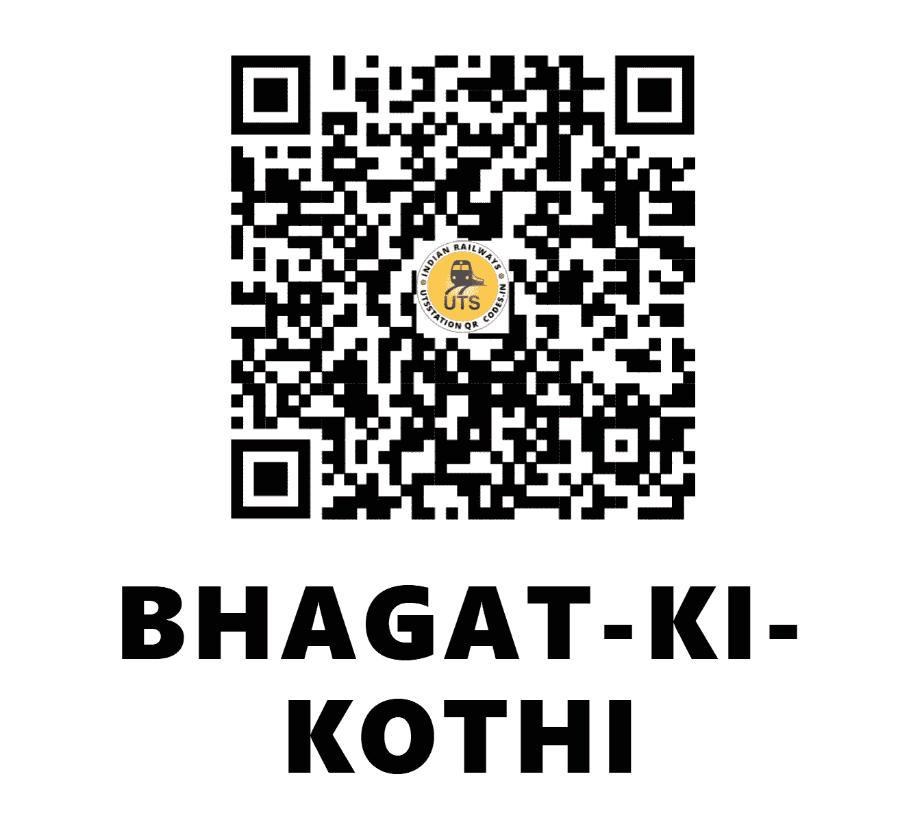 UTS QR Code for BHAGAT-KI-KOTHI - BGKT - NW (RAJASTHAN)