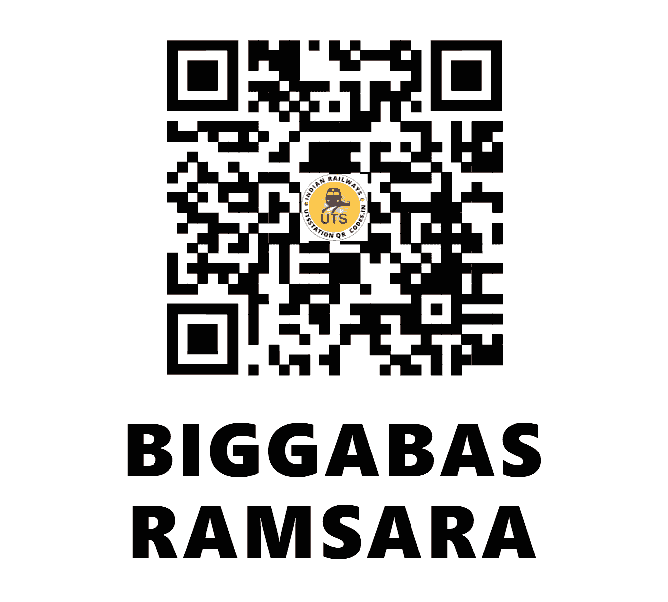 UTS QR Code for BIGGABAS RAMSARA - BGRM - NW (RAJASTHAN)