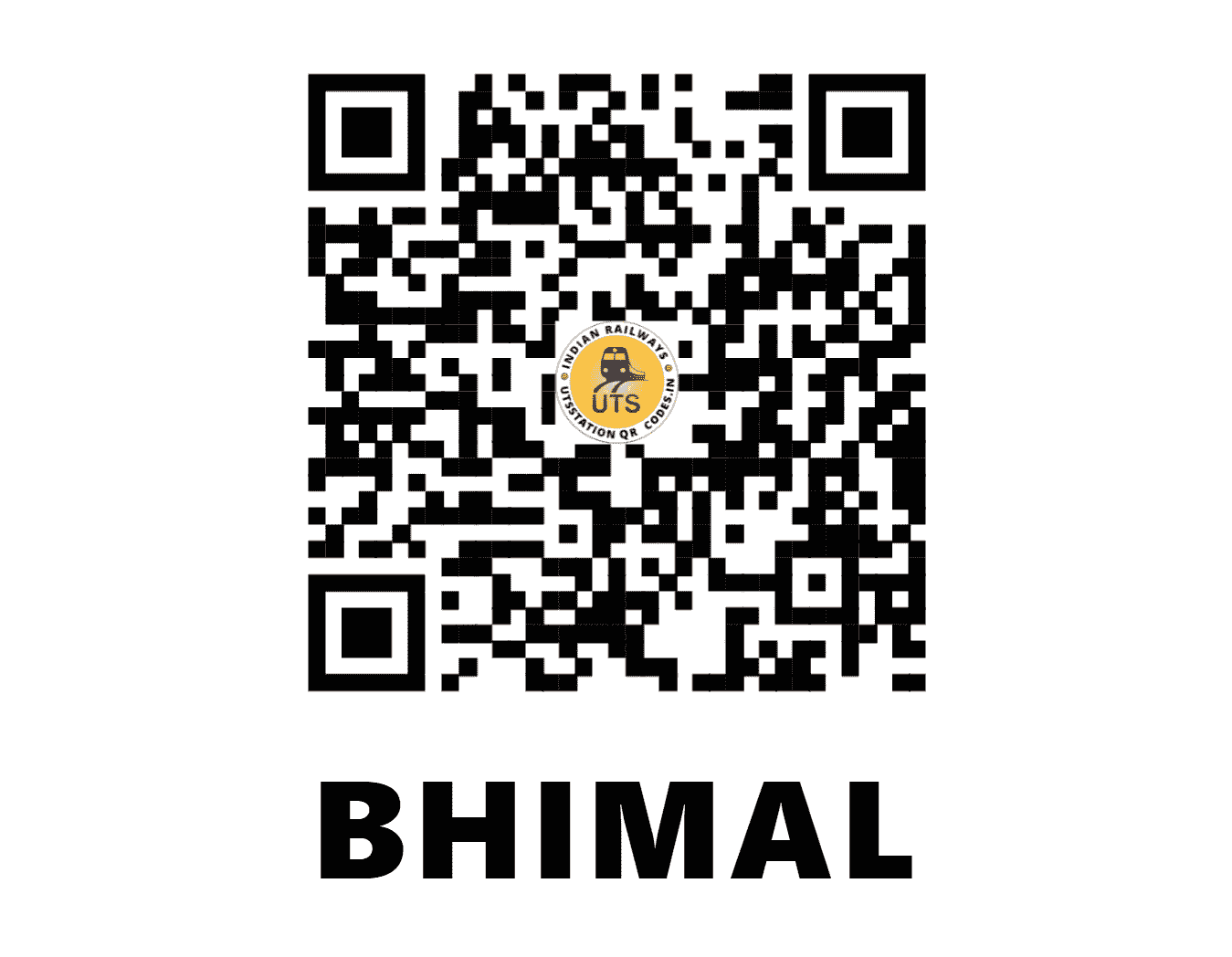 UTS QR Code for BHIMAL - BIML - NW (RAJASTHAN)
